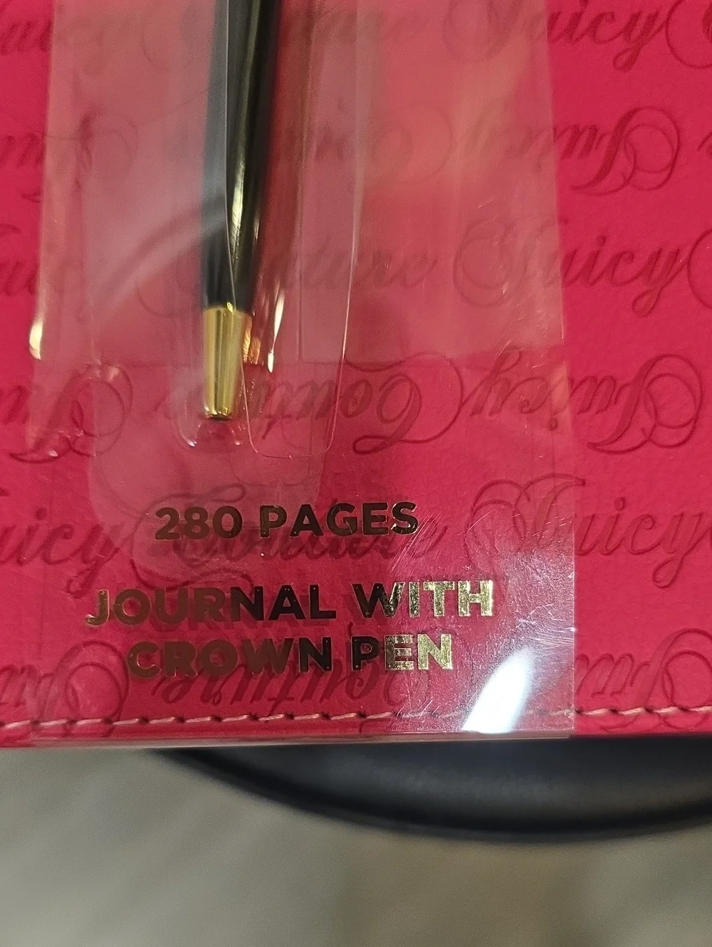 Juicy Couture Home Script Logo Scottie Dog Embossed Journal w/Crown Pen